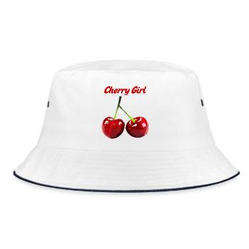 Motif de la fille cerise et fruit - Bob - blanc/marine - Devant