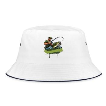 Pêcheurs Pêcheurs Chemise Pêche Pêche Hommes - Bob - blanc/marine - Devant