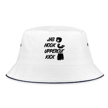 Kickboxer Techniques - Bucket Hat - white/navy - Front