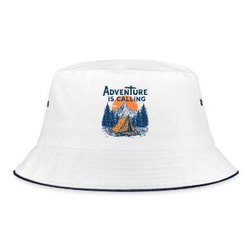 Camping Abenteuer Spruch Adventure appelle le camp - Bob - blanc/marine - Devant
