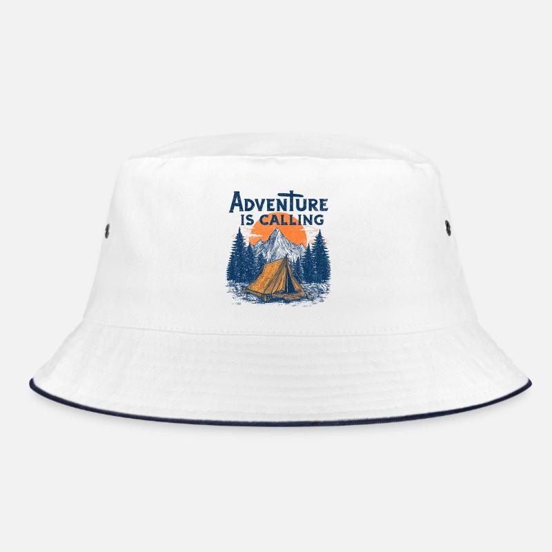 Camping Abenteuer Spruch Adventure Is Calling Camp Bucket Hat
