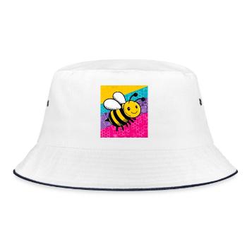 bee - Bucket Hat - white/navy - Front