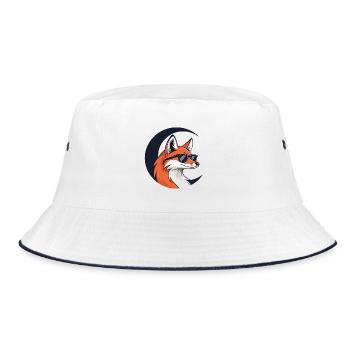 Lunar Fox in Sunglasses - Bucket Hat - white/navy - Front