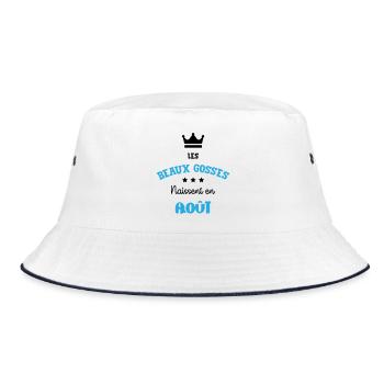 Cadeau naissance bébé garçon Août Beaux Gosses BG - Bob - blanc/marine - Devant