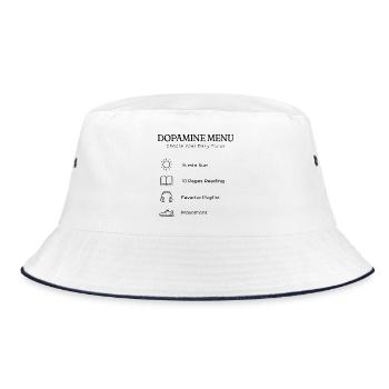 Dopamine Menu ADHD – Aesthetic Self Care Guide - Bucket Hat - white/navy - Front