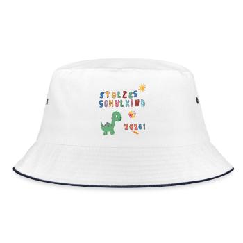 Stolzes Schulkind 2026  - Bucket Hat - Weiß/Navy - Vorne