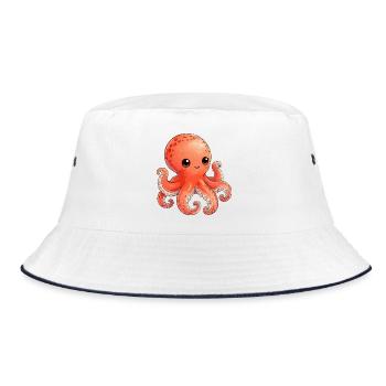 Poulpe orange de Kawaii - Bob - blanc/marine - Devant