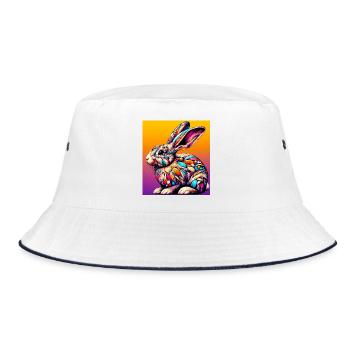 rabbit - Bucket Hat - white/navy - Front