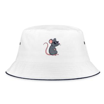 Rat Stylé Lunettes Noires - Bob - blanc/marine - Devant