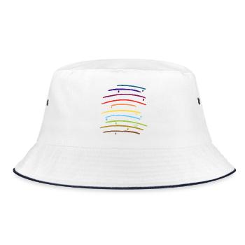 Rainbow arches with drops - Bucket Hat - white/navy - Front