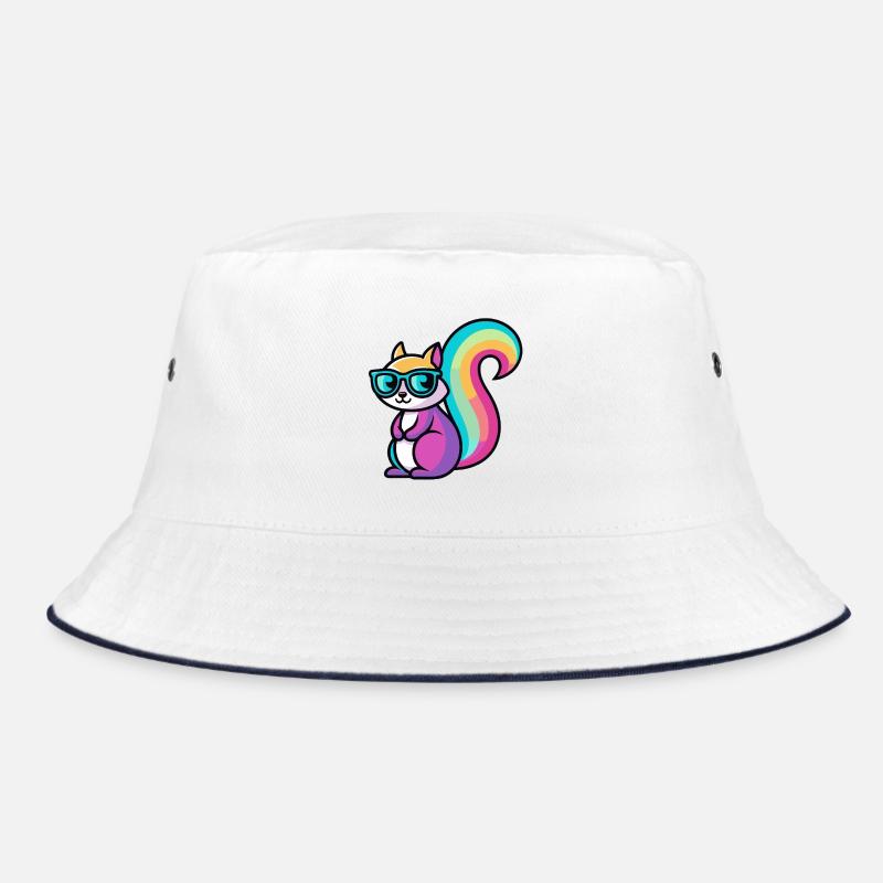 Regenbogen-Eichhörnchen-Brille Bucket Hat