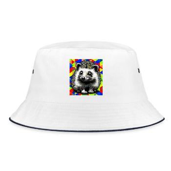 hedgehog - Bucket Hat - white/navy - Front