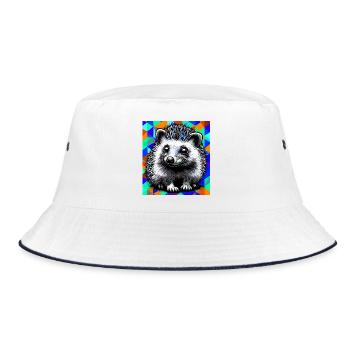 Igel - Bucket Hat - Weiß/Navy - Vorne