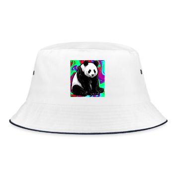 Panda - Bucket Hat - Weiß/Navy - Vorne