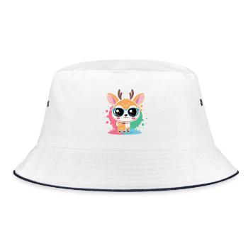 Cerf adorable lunettes bleues - Bob - blanc/marine - Devant