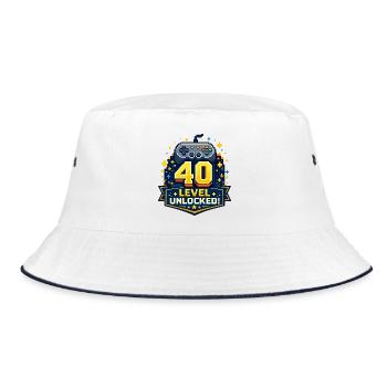 40 Level Unlocked Retro Controller - Bucket Hat - white/navy - Front