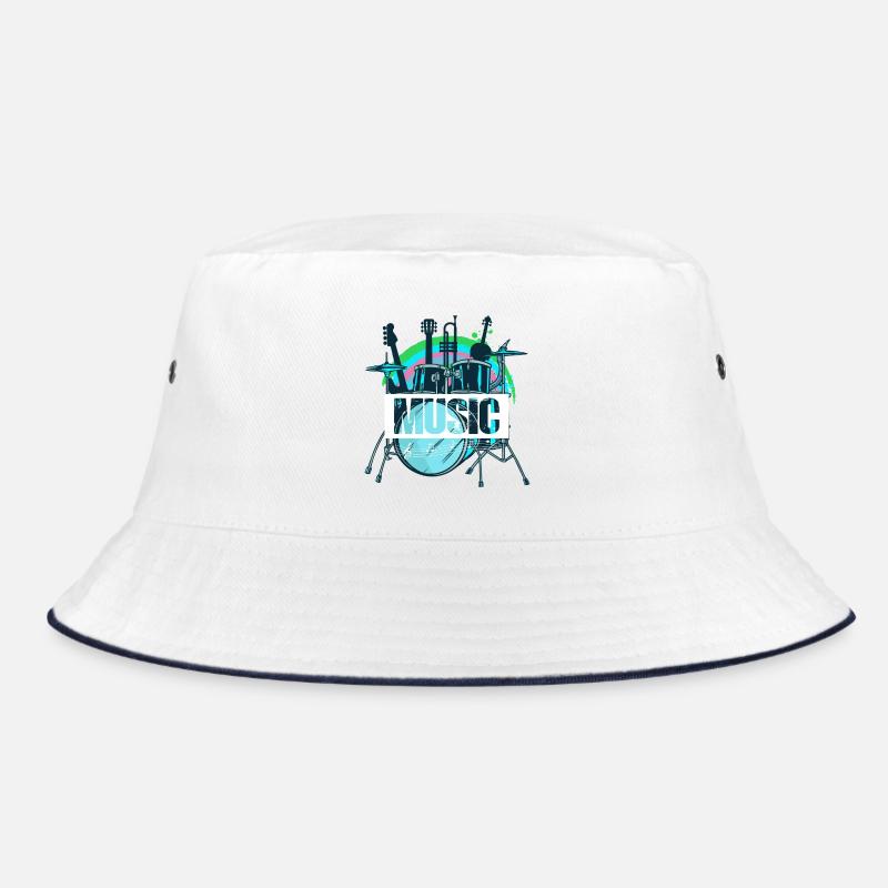 Vibrant Drum Set Splash Bucket Hat