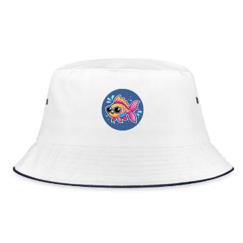 Poisson lunettes soleil vif - Bob - blanc/marine - Devant