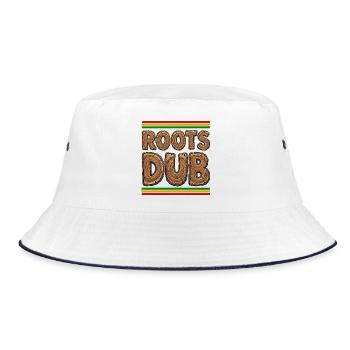 Roots Dub Wood - Bucket Hat - white/navy - Front
