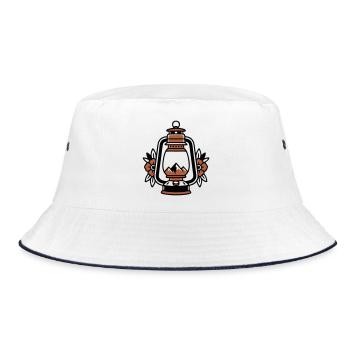 Lantern Mountains Vintage Coat of Arms - Bucket Hat - white/navy - Front