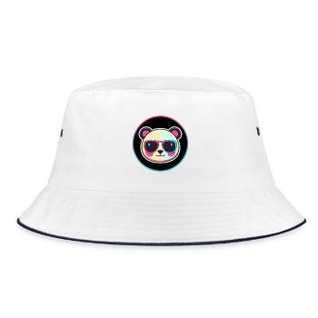 Neon Panda Sunglasses - Bucket Hat - white/navy - Front
