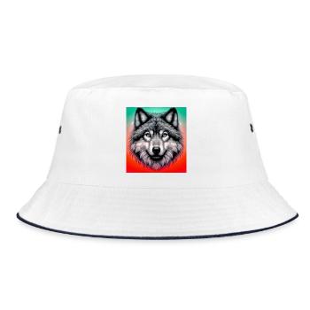 Wolf - Bucket Hat - Weiß/Navy - Vorne