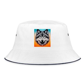 Wolf - Bucket Hat - Weiß/Navy - Vorne
