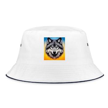 Wolf - Bucket Hat - Weiß/Navy - Vorne