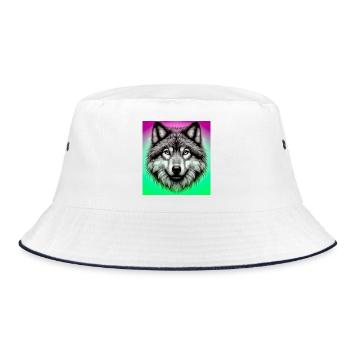 Wolf - Bucket Hat - Weiß/Navy - Vorne