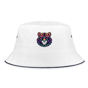Tiger Neon Sunglasses - Bucket Hat - white/navy - Front