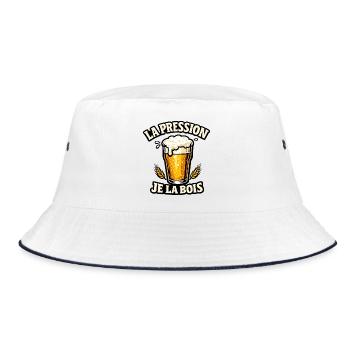 La Pression Je La Bois - Humour Apero et Bière - Bob - blanc/marine - Devant