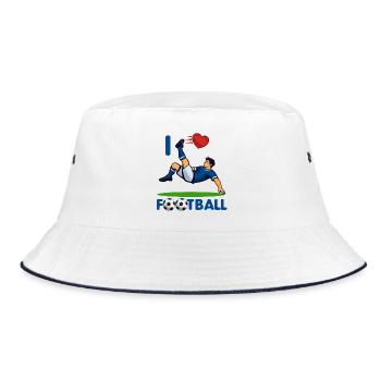 HerzKick Overhead Kick Football - Bucket Hat - white/navy - Front