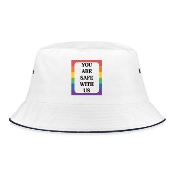 Autocollant du Mois de la fierté LBGTQIA+ Safe Space - Bob - blanc/marine - Devant