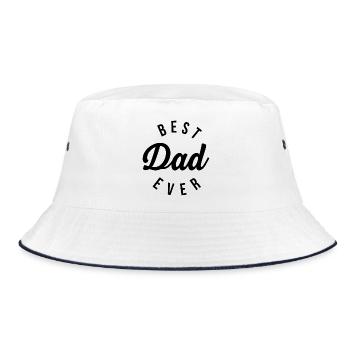 Best Dad Ever Est 2026 - Bucket Hat - Weiß/Navy - Vorne