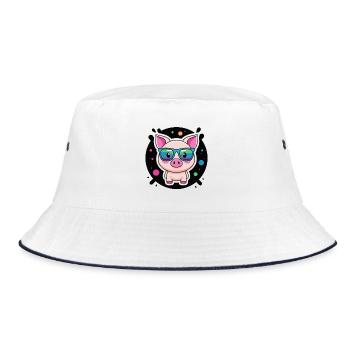 Cochon chic lunettes colorées - Bob - blanc/marine - Devant