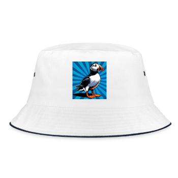 puffin - Bucket Hat - white/navy - Front
