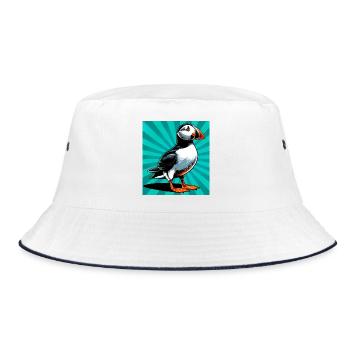 puffin - Bucket Hat - white/navy - Front