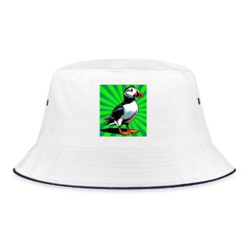 puffin - Bucket Hat - white/navy - Front
