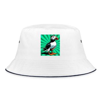 puffin - Bucket Hat - white/navy - Front