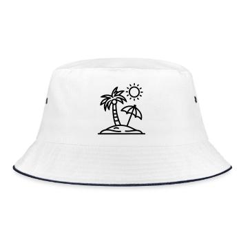 beach - Bucket Hat - white/navy - Front
