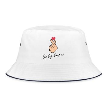 Only Love Design, Sweet Heart Statement Shirt! ❤️ - Bucket Hat - white/navy - Front