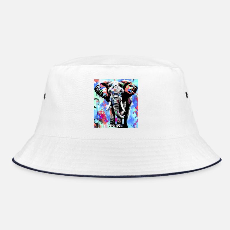 elephant - Bucket Hat - white/navy
