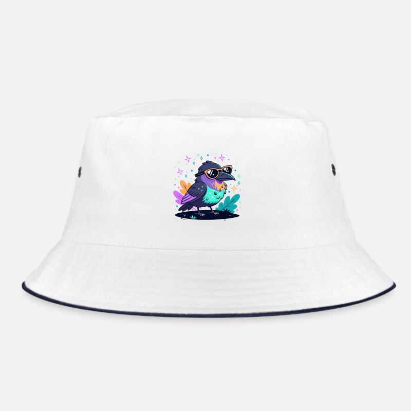 Bunter Rabe mit Brille Bucket Hat