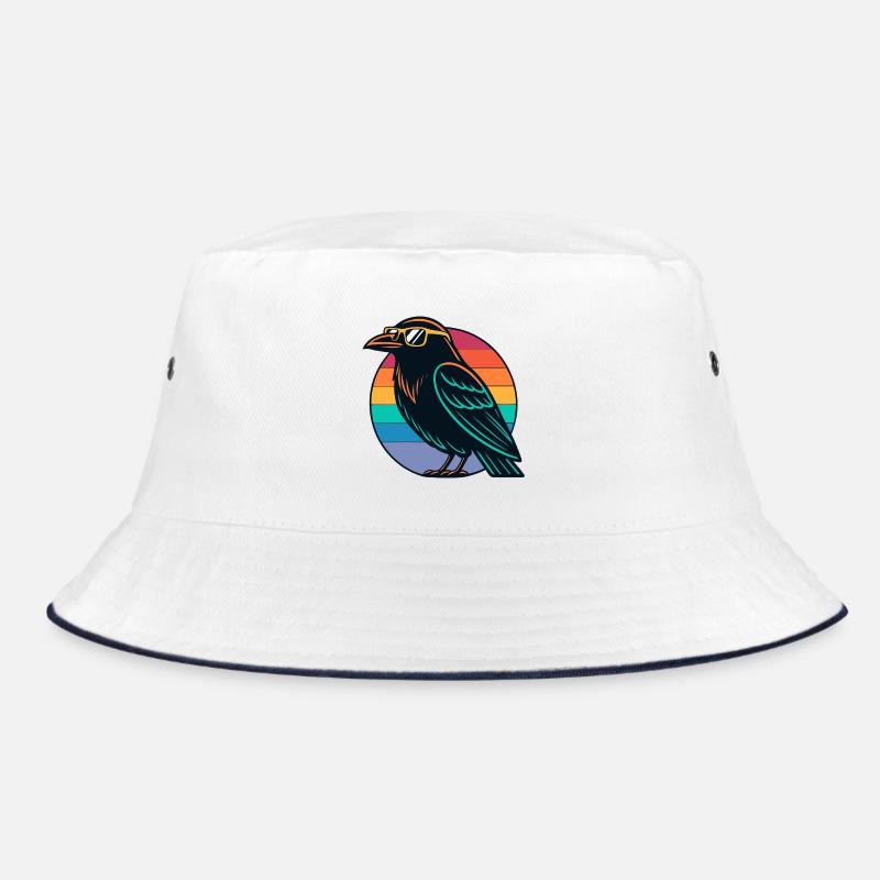 Retro Rainbow Raven Bucket Hat