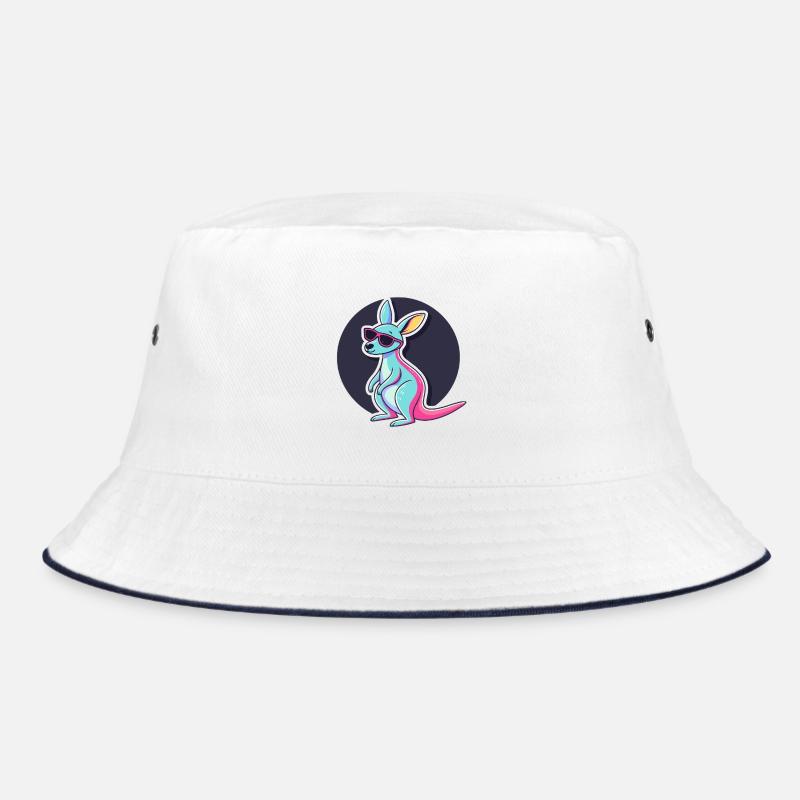 Pastell-Känguru-Hipster-Brille Bucket Hat