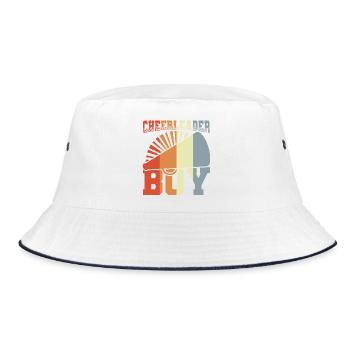 Männlicher Cheerleader - Bucket Hat - Weiß/Navy - Vorne