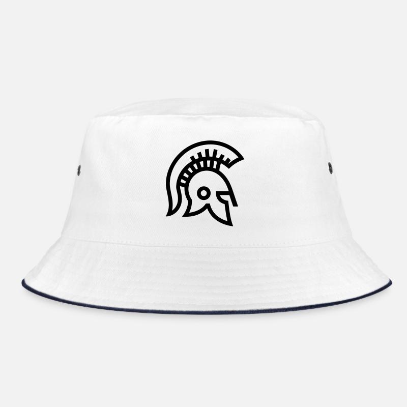 Spartanisch - Bucket Hat - Weiß/Navy