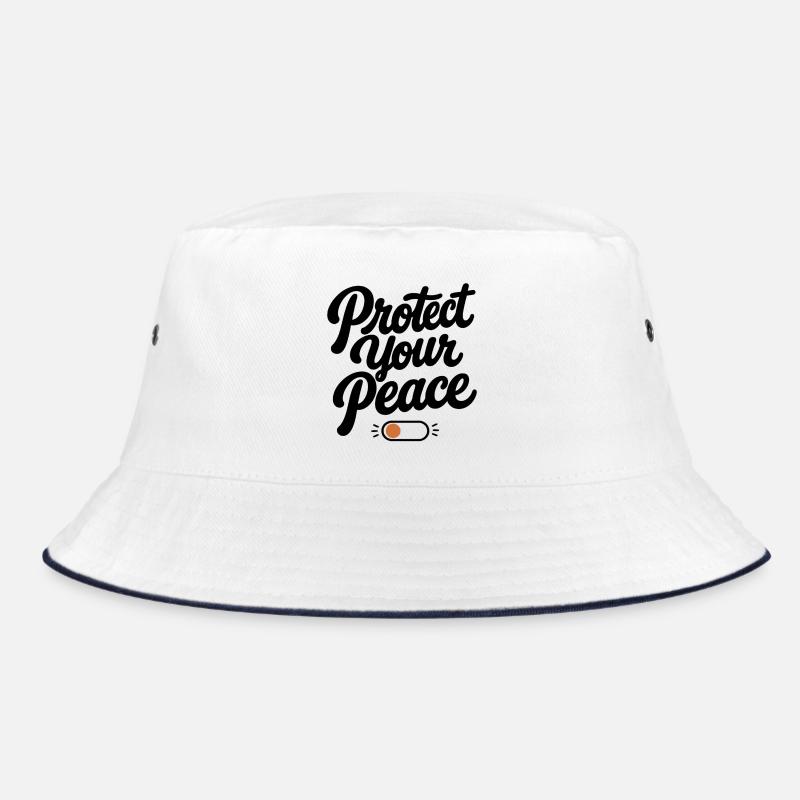 Beschütze deinen Frieden | Minimale Retro-Typografie Bucket Hat