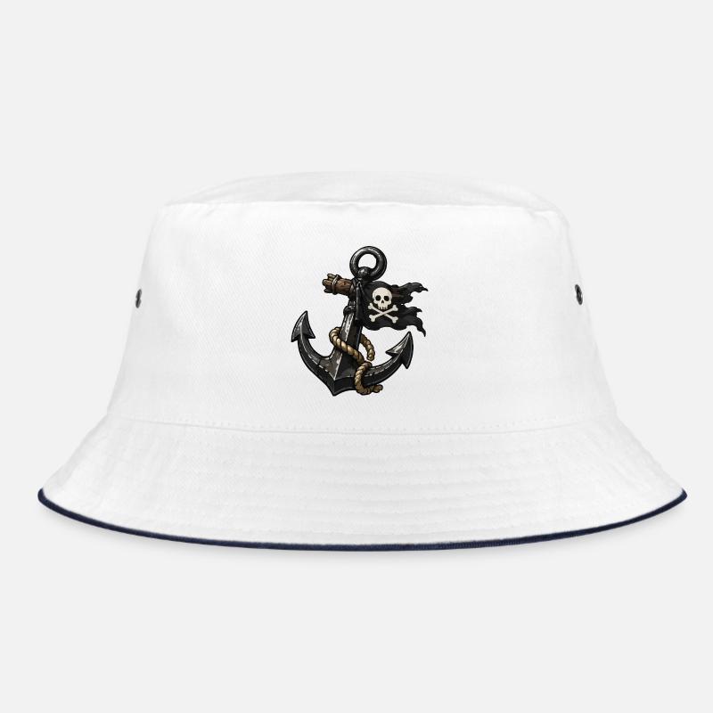 Piratenanker mit Totenschädel Bucket Hat