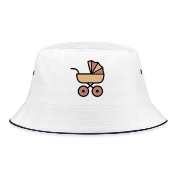 Stroller Baby Boho Icon - Bucket Hat - white/navy - Front